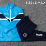 Conjunto Completo Ropa Deportiva Con Cremallera Larga Napoli 2024 2025 Azul Marino Verde