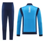 Conjunto Completo Ropa Deportiva Con Cremallera Larga Napoli 2025 2026 Blanco III Azul