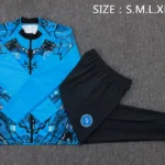 Conjunto Completo Ropa Deportiva Con Cremallera Larga Napoli 2025 2026 Azul Negro