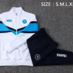 Conjunto Completo Ropa Deportiva Con Cremallera Larga Napoli 2025 2026 Blanco Azul