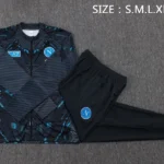 Conjunto Completo Ropa Deportiva Con Cremallera Larga Napoli 2025 2026 Gris Negro