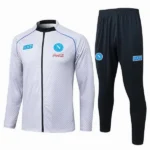Conjunto Completo Ropa Deportiva Con Cremallera Larga Napoli 2025 2026 Blanco Negro