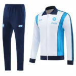 Conjunto Completo Ropa Deportiva Con Cremallera Larga Napoli 2025 2026 Blanco II Azul