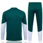 Conjunto Completo Ropa Deportiva Con Cremallera Larga Niños Italia 2026 Verde Blanco
