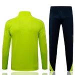 Conjunto Completo Ropa Deportiva Con Cremallera Larga Niños Real Madrid 2025 2026 Verde Negro