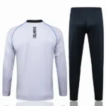 Conjunto Completo Ropa Deportiva Con Cremallera Larga Niños Napoli 2025 2026 Blanco Negro