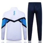 Conjunto Completo Ropa Deportiva Con Cremallera Larga Niños Napoli 2025 2026 Blanco Azul