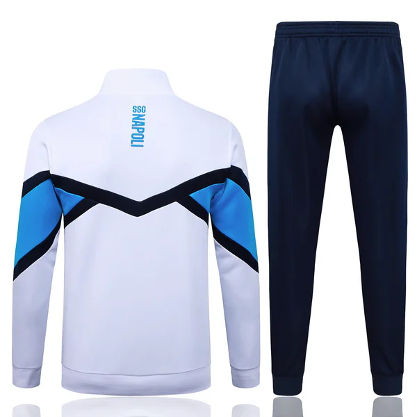 Conjunto Completo Ropa Deportiva Con Cremallera Larga Niños Napoli 2025 2026 Blanco Azul SSC Napoli Niños Conjunto 2025 2026 Blanco - SSC Napoli Niños Barata | tiendasdefutboles