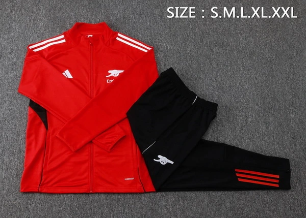 Conjunto Completo Ropa Deportiva Con Cremallera Larga Niños Arsenal 2025 2026 Rojo Negro Arsenal Niños Conjunto 2025 2026 Rojo - Equipacion Arsenal Niños | tiendasdefutboles