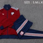 Conjunto Completo Ropa Deportiva Con Cremallera Larga Niños Arsenal 2025 2026 Borgona Azul