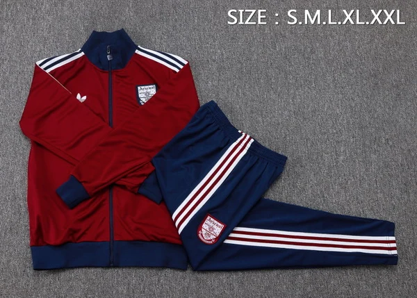 Conjunto Completo Ropa Deportiva Con Cremallera Larga Niños Arsenal 2025 2026 Borgona Azul Arsenal Niños Conjunto 2025 2026 Azul - Equipacion Arsenal Niños | tiendasdefutboles