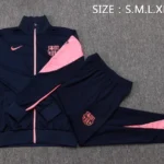 Conjunto Completo Ropa Deportiva Con Cremallera Larga Niños Barcelona 2025 2026 Azul Marino Rosa