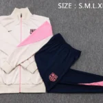 Conjunto Completo Ropa Deportiva Con Cremallera Larga Niños Barcelona 2025 2026 Amarillo Rosa