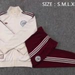 Conjunto Completo Ropa Deportiva Con Cremallera Larga Niños Ajax 2025 2026 Amarillo Rojo