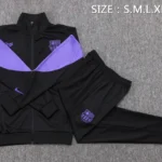 Conjunto Completo Ropa Deportiva Con Cremallera Larga Niños Barcelona 2025 2026 Negro I Purpura