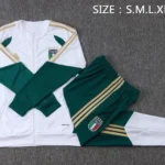 Conjunto Completo Ropa Deportiva Con Cremallera Larga Niños Italia 2026 Blanco Verde