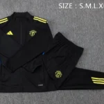 Conjunto Completo Ropa Deportiva Con Cremallera Larga Niños Manchester United 2025 2026 Blanco Azul Negro