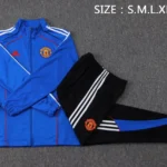 Conjunto Completo Ropa Deportiva Con Cremallera Larga Niños Manchester United 2025 2026 Negro I Azul