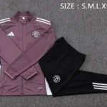 Conjunto Completo Ropa Deportiva Con Cremallera Larga Niños Manchester United 2025 2026 Purpura Negro