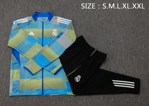 Conjunto Completo Ropa Deportiva Con Cremallera Larga Niños Real Madrid 2025 2026 Azul Blanco Real Madrid Niños Conjunto 2025 2026 Azul - Tuta Real Madrid Niños | tiendasdefutboles