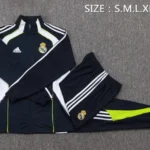 Conjunto Completo Ropa Deportiva Con Cremallera Larga Niños Real Madrid 2025 2026 Azul Marino I Blanco