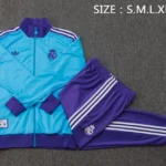 Conjunto Completo Ropa Deportiva Con Cremallera Larga Niños Real Madrid 2025 2026 Azul Purpura