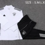 Conjunto Completo Ropa Deportiva Con Cremallera Larga Niños Alemania 2025 Blanco I Negro