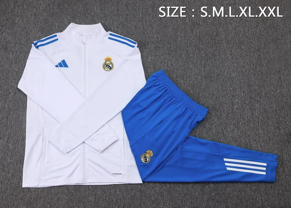 Conjunto Completo Ropa Deportiva Con Cremallera Larga Niños Real Madrid 2025 2026 Blanco Purpura Real Madrid Niños Conjunto 2025 2026 Blanco - Tuta Real Madrid Niños | tiendasdefutboles