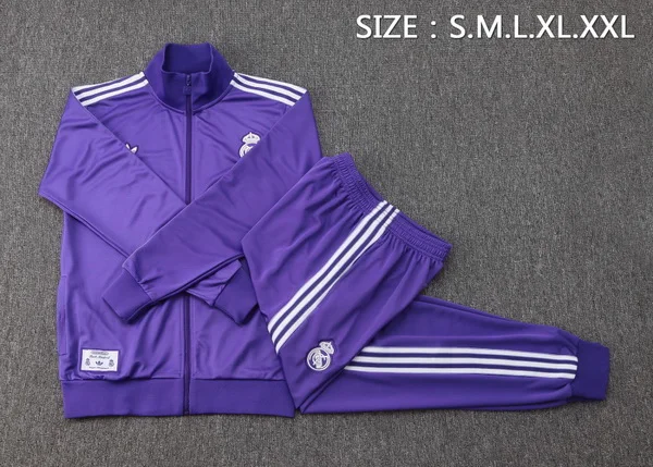 Conjunto Completo Ropa Deportiva Con Cremallera Larga Niños Real Madrid 2025 2026 I Purpura Real Madrid Niños Conjunto 2025 2026 Púrpura - Tuta Real Madrid Niños | tiendasdefutboles