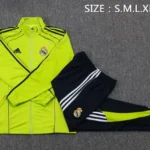 Conjunto Completo Ropa Deportiva Con Cremallera Larga Niños Real Madrid 2025 2026 Verde Negro