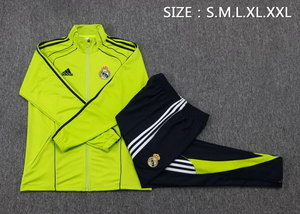 Conjunto Completo Ropa Deportiva Con Cremallera Larga Niños Real Madrid 2025 2026 Verde Negro Real Madrid Niños Conjunto 2025 2026 Verde - Tuta Real Madrid Niños | tiendasdefutboles