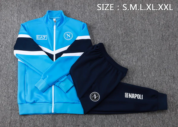 Conjunto Completo Ropa Deportiva Con Cremallera Larga Niños Napoli 2025 2026 Azul SSC Napoli Niños Conjunto 2025 2026 Azul - SSC Napoli Niños Barata | tiendasdefutboles