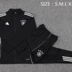 Conjunto Completo Ropa Deportiva Con Cremallera Larga Niños Alemania 2025 Negro I Blanco