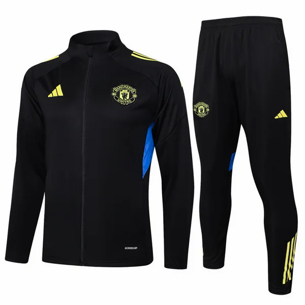 Conjunto Completo Ropa Deportiva Con Cremallera Larga Niños Manchester United 2025 2026 Negro Amarillo Azul Manchester United Niños Conjunto 2025 2026 Negro - Equipacion Manchester United Niños | tiendasdefutboles