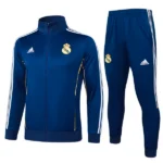 Conjunto Completo Ropa Deportiva Con Cremallera Larga Niños Real Madrid 2025 2026 Azul Amarillo Negro