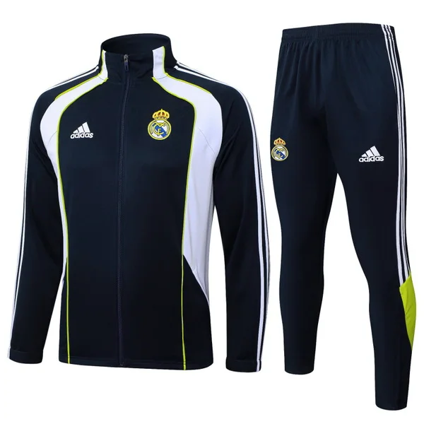 Conjunto Completo Ropa Deportiva Con Cremallera Larga Niños Real Madrid 2025 2026 Azul Marino I Blanco Real Madrid Niños Conjunto 2025 2026 Azul - Tuta Real Madrid Niños | tiendasdefutboles