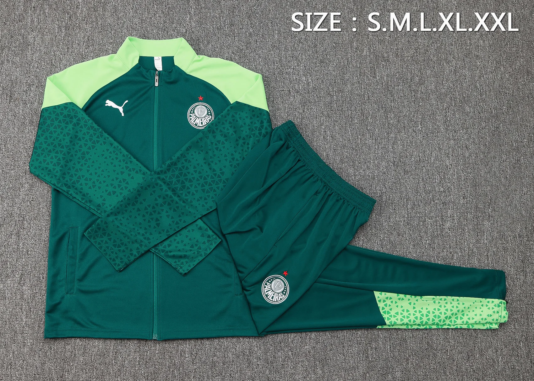 Conjunto Completo Ropa Deportiva Con Cremallera Larga Palmeiras 2025 2026 Verde SE Palmeiras Conjunto 2025 2026 Verde - Tuta SE Palmeiras | tiendasdefutboles