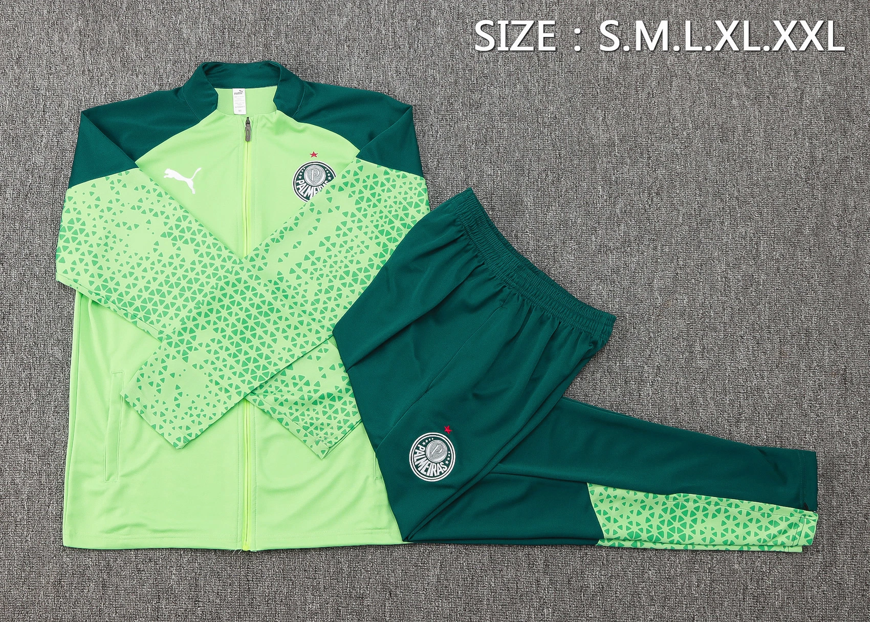 Conjunto Completo Ropa Deportiva Con Cremallera Larga Palmeiras 2025 2026 I Verde SE Palmeiras Conjunto 2025 2026 Verde - Tuta SE Palmeiras | tiendasdefutboles