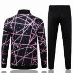Conjunto Completo Ropa Deportiva Con Cremallera Larga Paris Saint Germain 2025 2026 Negro Rosa