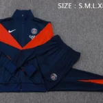Conjunto Completo Ropa Deportiva Con Cremallera Larga Paris Saint Germain 2025 2026 Azul Marino Rojo