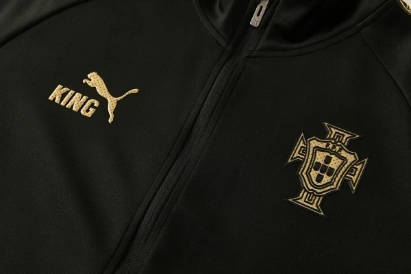 Conjunto Completo Ropa Deportiva Con Cremallera Larga Portugal 2026 Negro I Amarillo Portugal Conjunto 2026 Negro - Portugal Barata | tiendasdefutboles