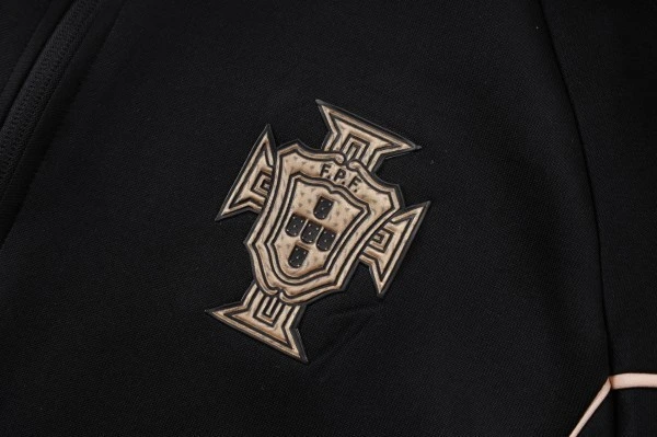 Conjunto Completo Ropa Deportiva Con Cremallera Larga Portugal 2026 Negro Amarillo Portugal Conjunto 2026 Negro - Portugal Barata | tiendasdefutboles