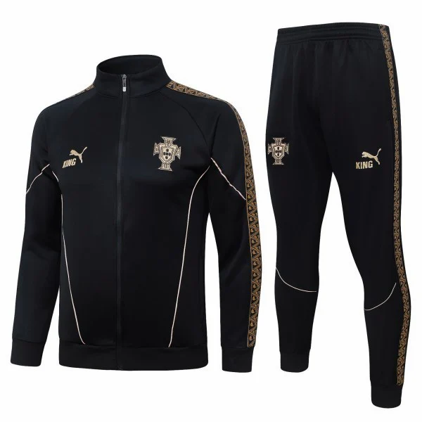 Conjunto Completo Ropa Deportiva Con Cremallera Larga Portugal 2026 Negro Amarillo Portugal Conjunto 2026 Negro - Portugal Barata | tiendasdefutboles