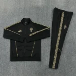 Conjunto Completo Ropa Deportiva Con Cremallera Larga Portugal 2026 Negro I Amarillo