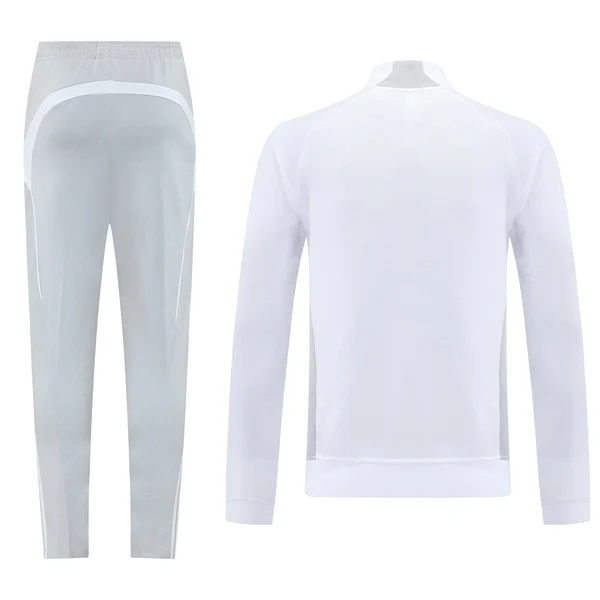 Conjunto Completo Ropa Deportiva Con Cremallera Larga Real Madrid Real Madrid 2025 2026 Blanco I Gris Real Madrid Conjunto 2025 2026 Blanco - Maglia Real Madrid | tiendasdefutboles