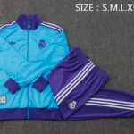 Conjunto Completo Ropa Deportiva Con Cremallera Larga Real Madrid Real Madrid 2025 2026 Azul Marino Blanco