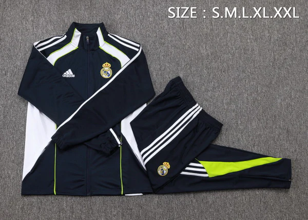 Conjunto Completo Ropa Deportiva Con Cremallera Larga Real Madrid Real Madrid 2025 2026 Azul Marino I Blanco Real Madrid Conjunto 2025 2026 Azul - Maglia Real Madrid | tiendasdefutboles