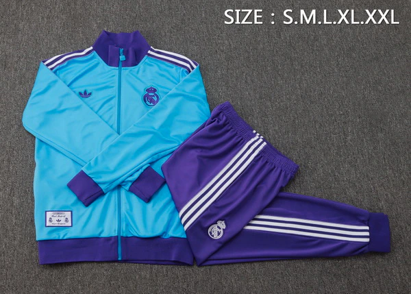 Conjunto Completo Ropa Deportiva Con Cremallera Larga Real Madrid Real Madrid 2025 2026 Blanco I Gris Real Madrid Conjunto 2025 2026 Blanco - Maglia Real Madrid | tiendasdefutboles