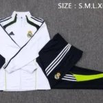 Conjunto Completo Ropa Deportiva Con Cremallera Larga Real Madrid Real Madrid 2025 2026 Blanco Negro Verde