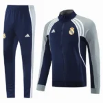 Conjunto Completo Ropa Deportiva Con Cremallera Larga Real Madrid Real Madrid 2025 2026 Azul Marino Gris